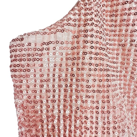 NWT Badgley Mischka Blush Pink Sequin Halter Gown Floor Length Dress Size 8 - Picture 14 of 14